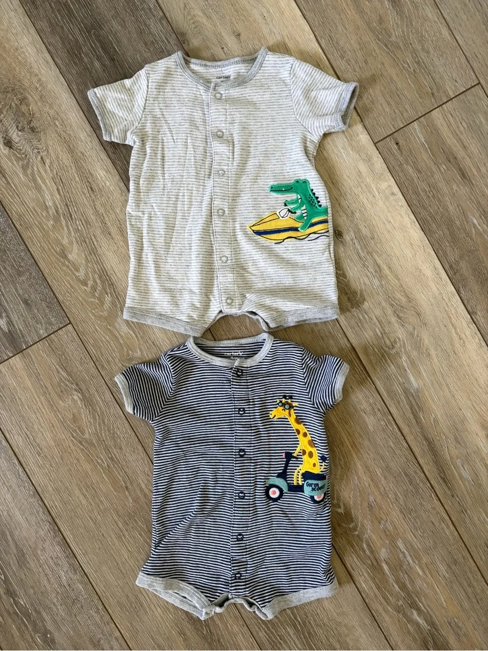Carter’s Bundle Striped Short-Sleeve Baby Rompers